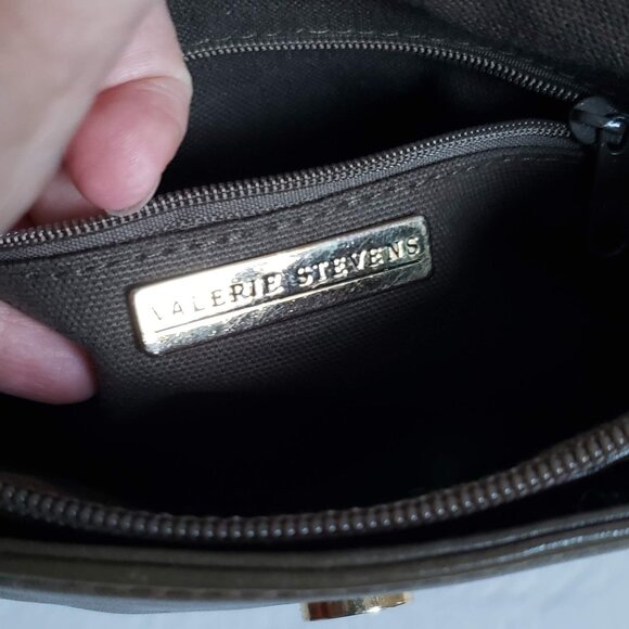 Vintage Olive Genuine Leather Organizer Travel Toiletry Bag Case VALERIE STEVENS - Picture 11 of 11